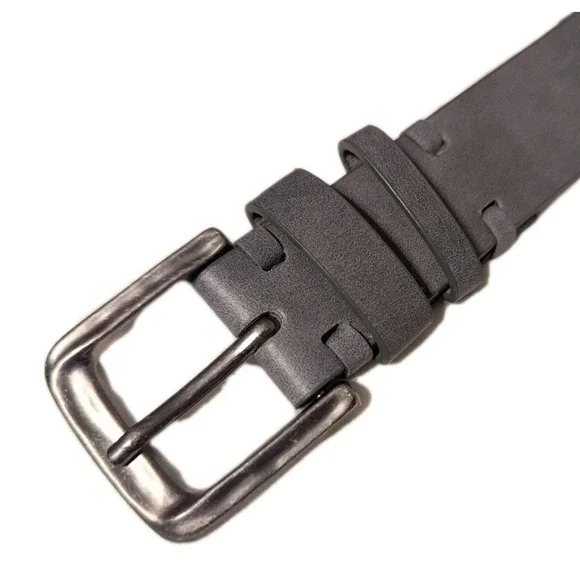 NWT Buckle BKE Womens Bonded Leather Belt Distressed Western 43x1.25" Gray Large - Picture 5 of 9